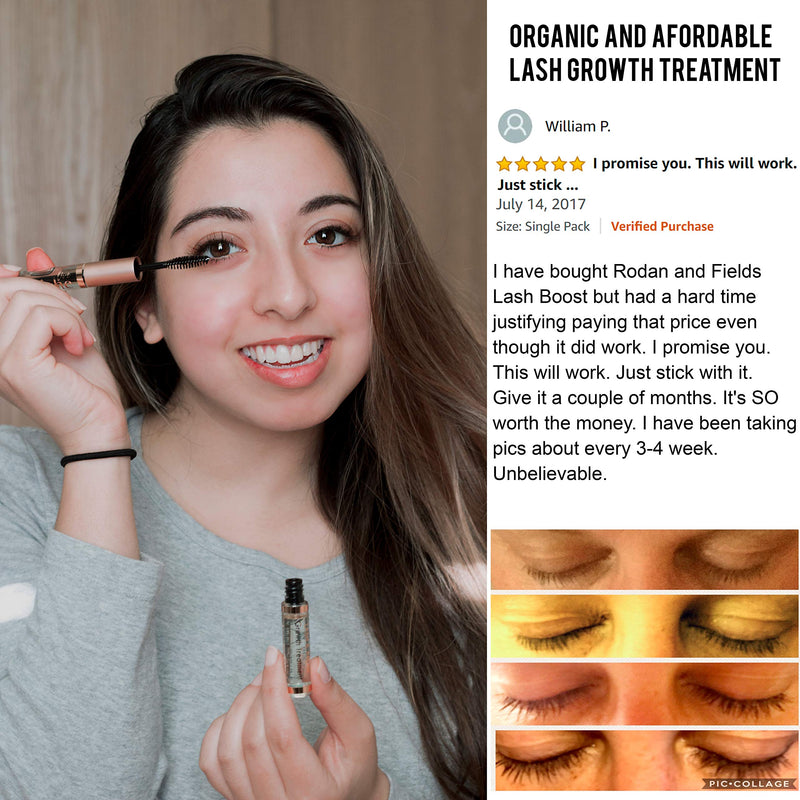 USDA Organic Castor Oil for Eyelashes and Eyebrows - All Natural Cold Pressed Castor Oil Eyelash Growth Serum with Mascara Tube - Caster Oil Eyebrow Growth Serum Eyelash Conditioner Lash Boost Serum Live Fraiche