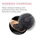 100% PURE Konjac Sponge, Charcoal, Facial Cleansing Brush, Exfoliating Brush for Face, Made with Bamboo Charcoal, Facial Brush for Sensitive Skin - 1 Piece 100% PURE