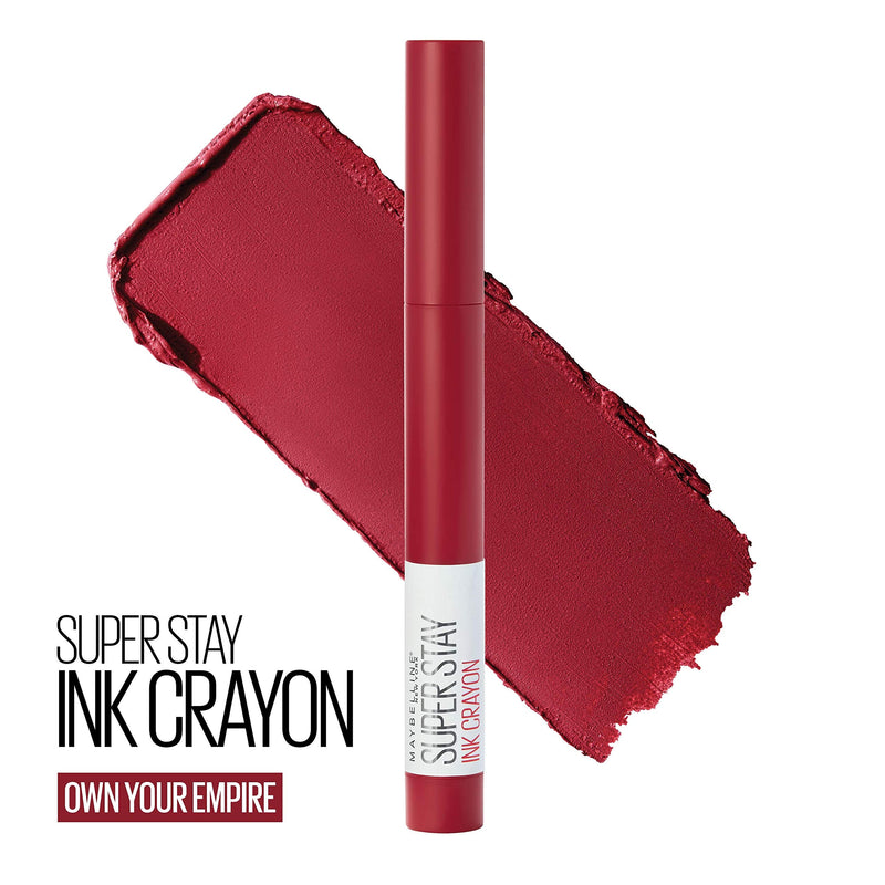 Maybelline SuperStay Ink Crayon Matte Longwear Lipstick With Built-in Sharpener, Own Your Empire, 0.04 Ounce Maybelline New York