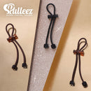 Pulleez Sliding Ponytail Holder, Set of 2 - Acrylic Charms - Black/ Brown Elastic Hair Ties Pulleez