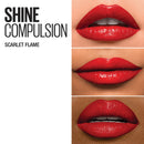 Maybelline New York Color Sensational Shine Compulsion Lipstick Makeup, Scarlet Flame, 0.1 Ounce Maybelline New York