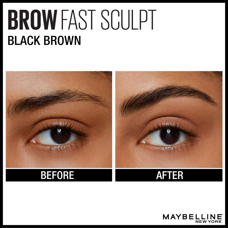 Maybelline Brow Fast Sculpt, Shapes Eyebrows, Eyebrow Mascara Makeup, Black Brown, 0.09 Fl. Oz. Maybelline New York