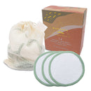 MUEROSA 14 pcs Reusable Bamboo Makeup Remover Pads | 100% Natural Bamboo Fiber Rounds | Soft Face Pads Facial Cleasing Skincare Set (14 Pads + Laundry Bag, WHITE EDITION) Muerosa