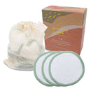 MUEROSA 14 pcs Reusable Bamboo Makeup Remover Pads | 100% Natural Bamboo Fiber Rounds | Soft Face Pads Facial Cleasing Skincare Set (14 Pads + Laundry Bag, WHITE EDITION) Muerosa
