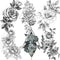 6 Sheets FANRUI Sexy Large Geometric Flowers Temporary Tattoos For Women Girls Triangle Rose Painting Big Peony Tatoos Paper Waterproof Arm Back Legs Camellia Floral Fake Tattoo Sticker Realistic FANRUI