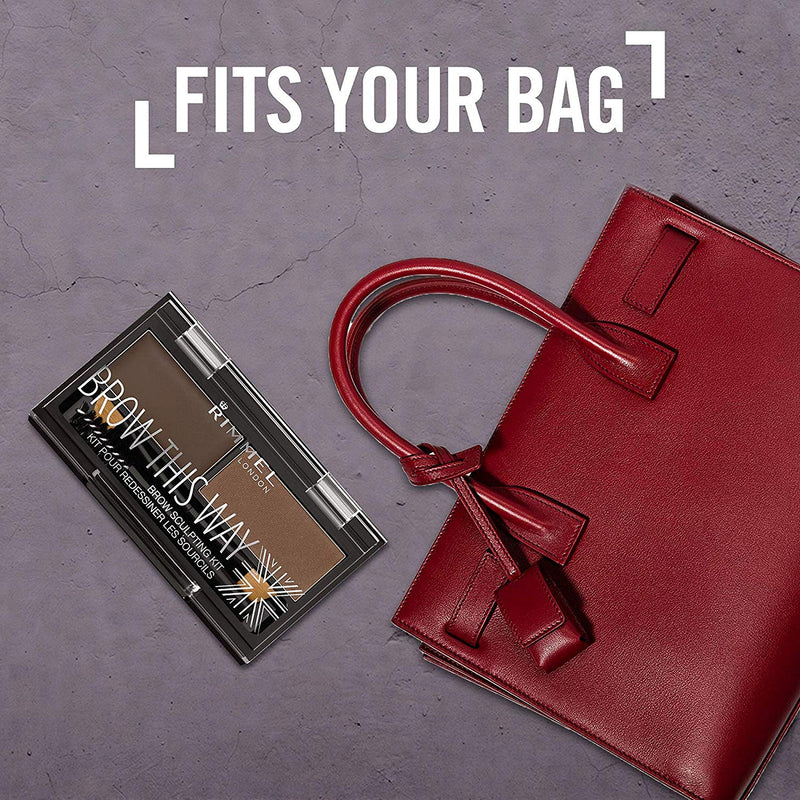 Rimmel Brow This Way Sculpting Kit, Medium Brown, Powder 0.04 Ounce, Wax 0.03 Ounce Rimmel