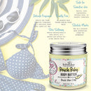 Bella and Bear Beach Baby Body Butter - Moisturizing Shea Cream for Women - Vegan, Cruelty-Free, Oil-Free, Sulfate-Free - Helps Prevents Pregnancy Stretch Marks - Tropical Fragrance - 6.76-oz. Tub Bella and Bear
