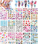 Le Fu Li 30 Sheets Butterfly Nail Art Stickers Nail Art Water Transfer Sticker with Butterfly Flower Patterns Manicure Tips，Nail Tips DIY Toenails Nail Art Decorations Accessories Decals Le Fu Li