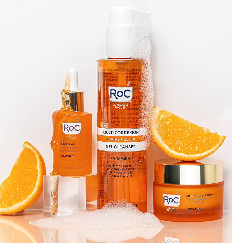 RoC Multi Correxion Revive + Glow Vitamin C Face Moisturizer, Anti-Aging Gel Cream, Hypo-Allegenic & Oil-Free Skin Care, 1.7 Ounce RoC