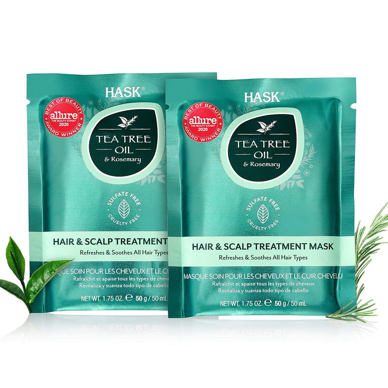 HASK Beauty TEA TREE Revitalizing Deep Conditioner Treatments for all hair types, color safe, gluten free, sulfate free, paraben free - Pack of 2 HASK Store