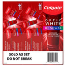 Colgate, Optic Renewal Teeth Whitening Toothpaste with Fluoride Hydrogen Peroxide Pack, White, High Impact White, 3 ounce- pack of 3( total 9 ounce) Colgate Store
