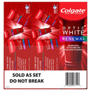 Colgate Optic White Renewal Teeth Whitening Toothpaste, High Impact White, 3 Oz, 3 Pack Colgate