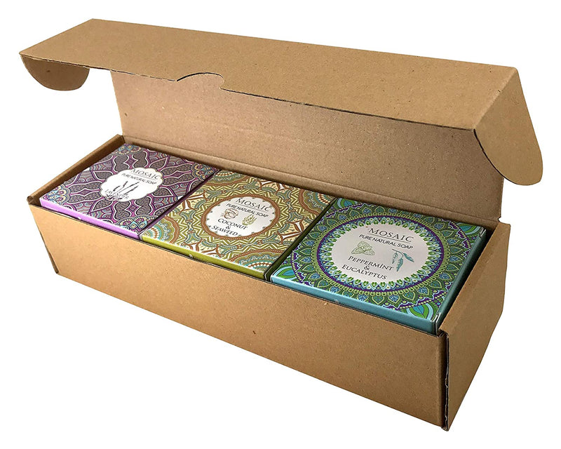 Mosaic All Natural Soaps w/ Organic Ingredients, Shampoo Bar Soap, Vegan Soap, Cold Pressed, Hand Soap, Body Soap Bars for Men, Moisturizing, Soap Bar Gift Set 4.0 oz (PREMIUM 2) AnatoliaDaphne
