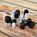 Holistic Oils Essential Oil Mini Perfume Roll On Bottles, 2ml Clear Oil Roller Bottles for Essential Oils (12 Pack), Mini Glass Empty Roll On Bottles with Black Lids and Stainless Steel Ball Insert Holistic Oils