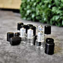 Holistic Oils Essential Oil Mini Perfume Roll On Bottles, 2ml Clear Oil Roller Bottles for Essential Oils (12 Pack), Mini Glass Empty Roll On Bottles with Black Lids and Stainless Steel Ball Insert Holistic Oils