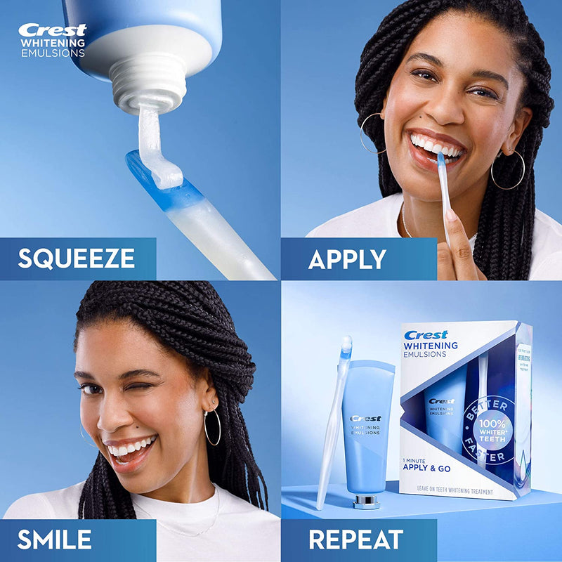 Crest Whitening Emulsions Leave-on Teeth Whitening Kit With Whitening Wand, 0.88 Oz (25 G), 0.88 ounces Crest