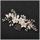 SWEETV Wedding Hair Comb Clip Bridal Crystal Wedding Hair Accessories for Brides and Bridesmaid, Gold SWEETV