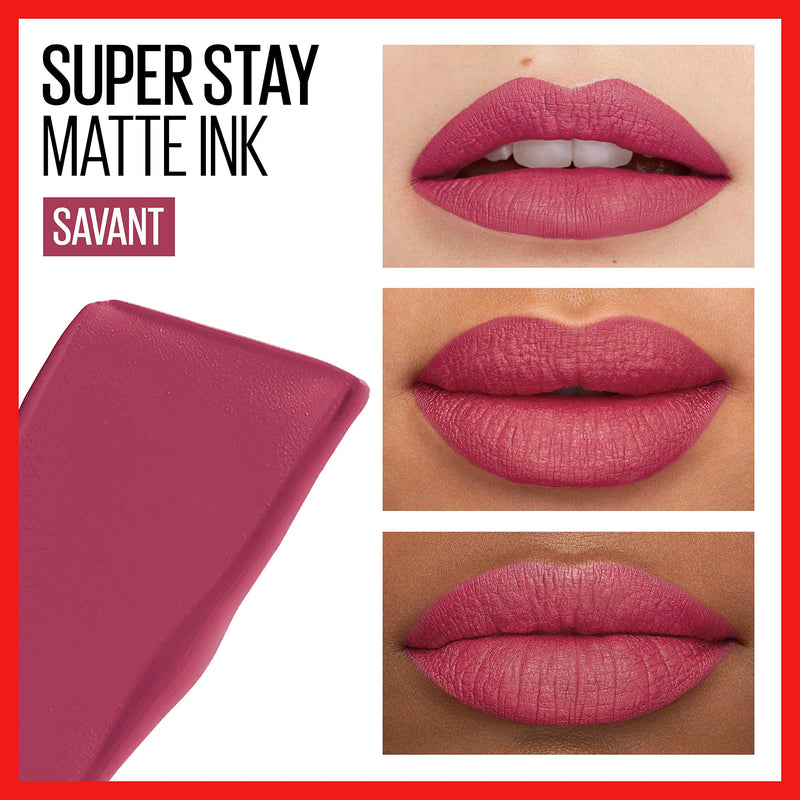 Maybelline New York SuperStay Matte Ink Liquid Lipstick, Savant, 0.17 Ounce Maybelline New York