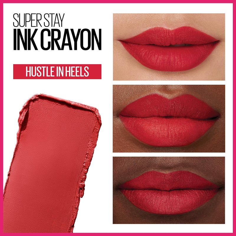 Maybelline SuperStay Ink Crayon Matte Longwear Lipstick With Built-in Sharpener, Hustle In Heels, 0.04 Ounce Maybelline New York