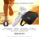 Zoe+Ruth Electric Callus Remover USB Rechargeable Pedicure Foot File tool for Dry Cracked Skin on your Heels and Feet. International Charger, 3 Rollers, Travel Storage Case + 5 Pack Roller Bundle Zoe+Ruth