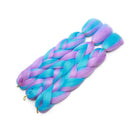 Ombre Jumbo Braiding Hair 24 inch Jumbo Braid Hair Extensions Jumbo Box Braids Crochet Hair Long for Women Kids DIY High Temperature Synthetic Fiber Two Tones Sky Blue & Light Purple 3 Bundles Benehair