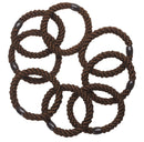 L. Erickson Grab & Go Ponytail Holders, Coffee, Set of Eight - Exceptionally Secure with Gentle Hold Miputa