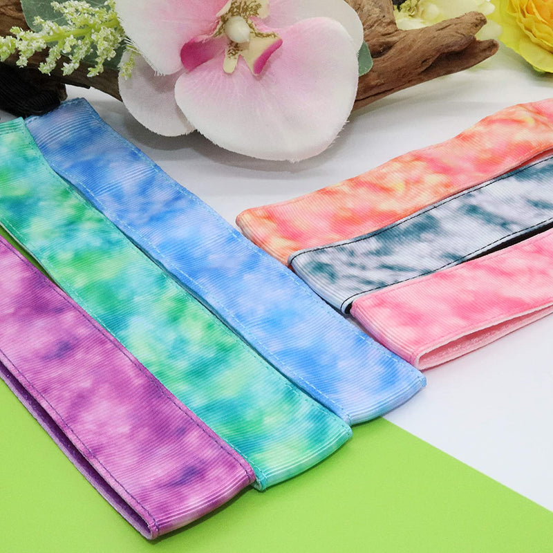 FROG SAC 6 PCS Tie Dye Headbands for Girls, Elastic No Slip Adjustable Rainbow Hair Bands for Girl Teens, Stretch Head Bands for Women, Cute Non Slip Hair Accessories Party Favors for Kids FROG SAC Store