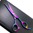 Professional Hair Cutting Shears,6 Inch Barber hair Cutting Scissors Sharp Blades Hairdresser Haircut For Women/Men/kids 420c Stainless Steel Rainbow Color (A) JAVENPROLIU