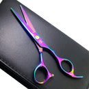 Professional Hair Cutting Shears,6 Inch Barber hair Cutting Scissors Sharp Blades Hairdresser Haircut For Women/Men/kids 420c Stainless Steel Rainbow Color (A) JAVENPROLIU
