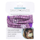 Savior Band headbands with buttons for mask for nurses, going out to the gym, grocery store or other places to protect your ears (Purple) Three Little Tots