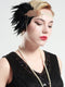 BABEYOND 1920s Flapper Headband Roaring 20s Great Gatsby Headpiece Beaded Black Feather Headband 1920s Flapper Gatsby Hair Accessories (Champagne) BABEYOND