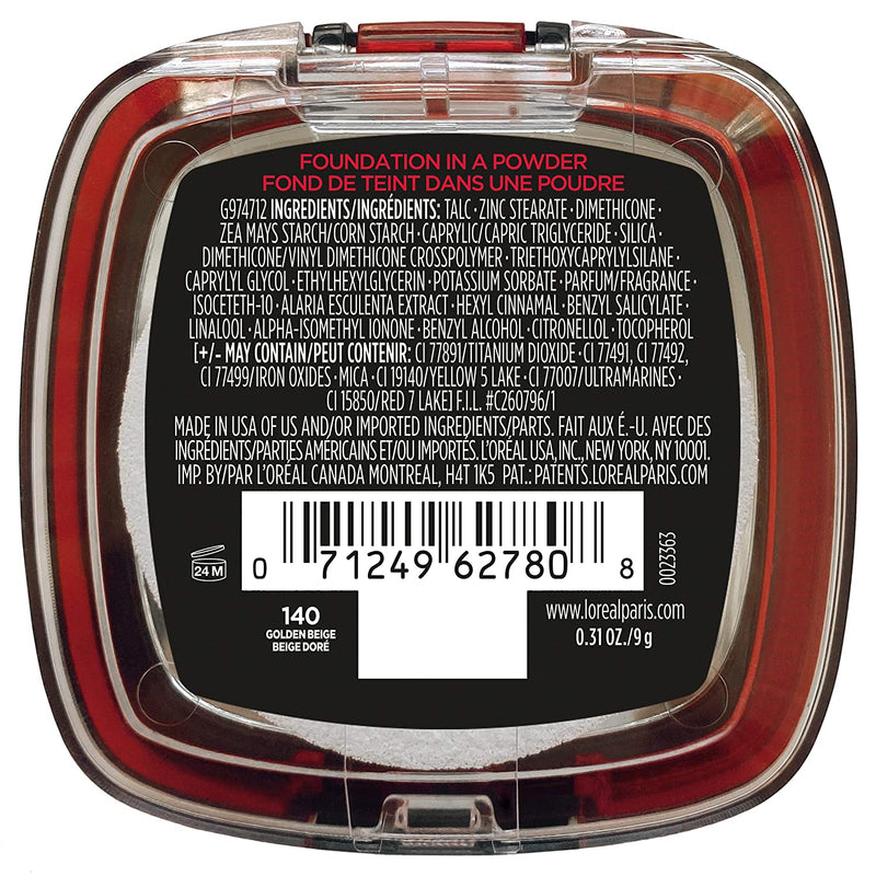 L'Oreal Paris Infallible Fresh Wear Foundation in a Powder, 140 Golden Beige, 0.31 Fl Oz L'Oreal Paris Store