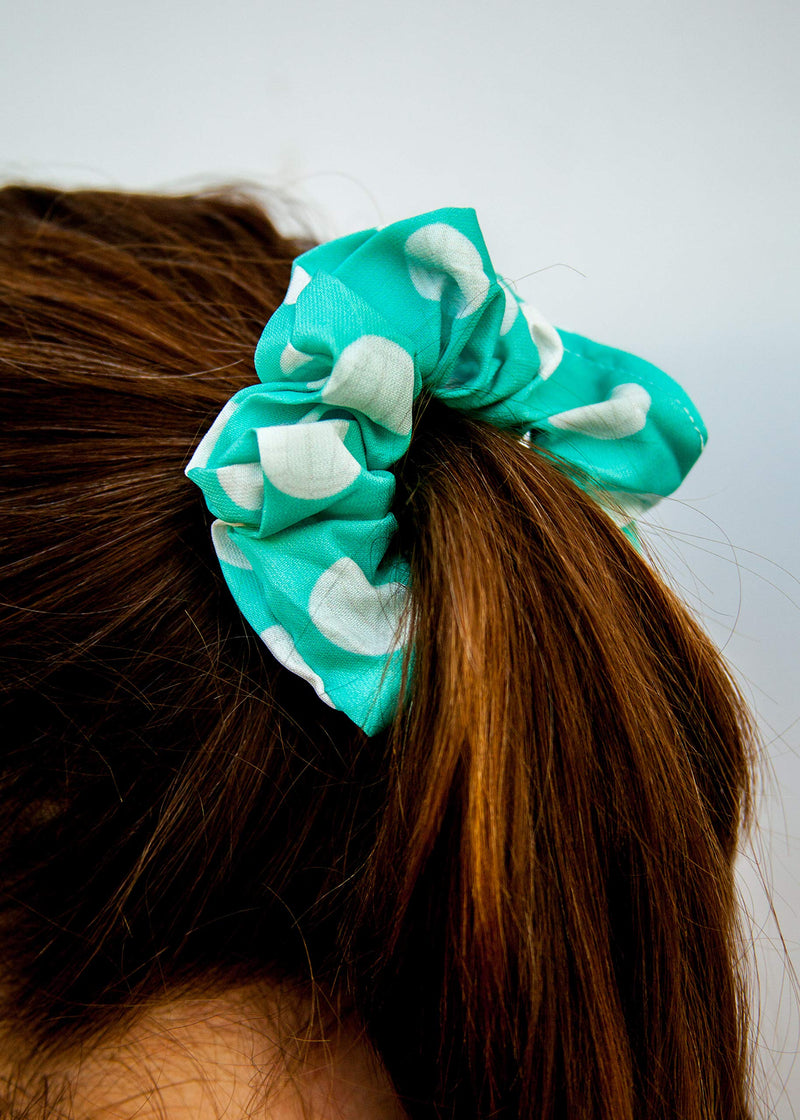Happie Hare Scrunchies - Cotton Rounds Elastic Hair Bands - Scrunchy Hair Ties - Girls Hair Accessories - Gifts for Women (4 Pack, Volleyball Sport Scrunchie) Happie Hare