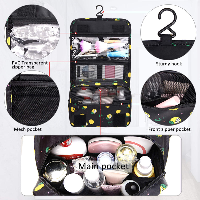 Hanging Toiletry Bag for Men and Women Travel Portable Bathroom Toiletry Storage Bags Waterproof Cosmetics Makeup and Toiletries Organizer Kit with Hook VOCUS