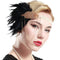 BABEYOND 1920s Flapper Headband Roaring 20s Great Gatsby Headpiece Beaded Black Feather Headband 1920s Flapper Gatsby Hair Accessories (Champagne) BABEYOND