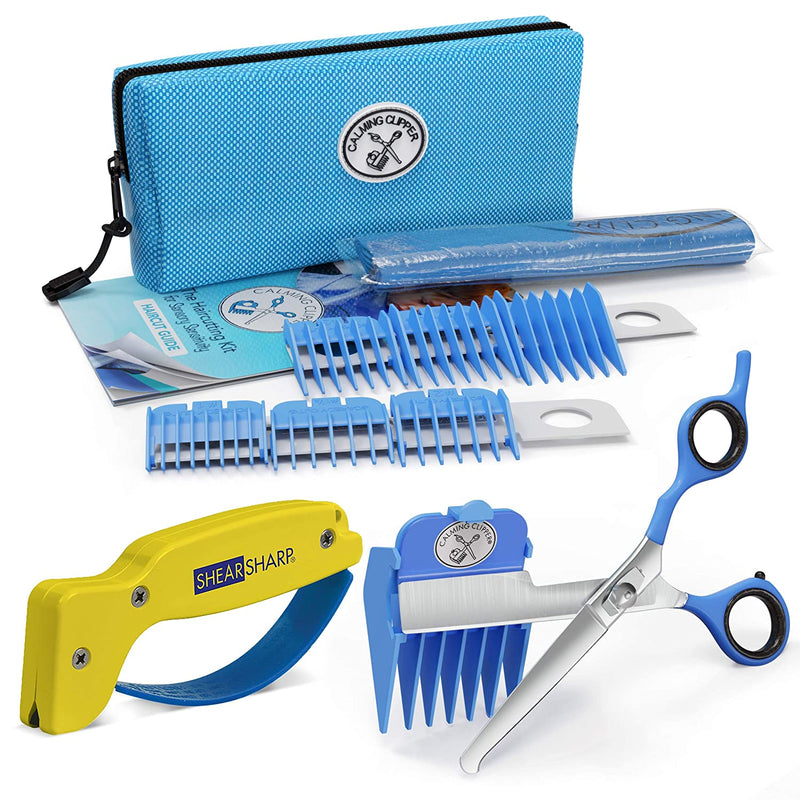 Calming Clipper - The Silent, Gentle Haircutting Kit for Children with Autism and Sensory Sensitivity - Right-Handed, Includes Barber Cape & Sharpener CALMING CLIPPER