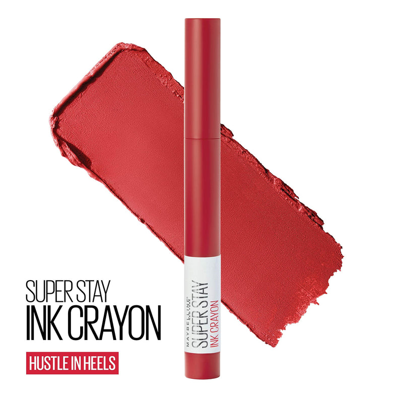 Maybelline SuperStay Ink Crayon Matte Longwear Lipstick With Built-in Sharpener, Hustle In Heels, 0.04 Ounce Maybelline New York