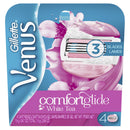Gillette Venus ComfortGlide Womens Razor Blade Refills, 4 Count, White Tea Scented Gel Bar Protects Againist Skin Irritation Gillette Venus