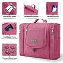 BALEINE Toiletry Bag for Women and Men, Water-Resistance Cosmetic Bags Makeup Organizer for Toiletries with Hanging Hook (Extra Large, Pink) BALEINE