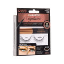 KISS Magnetic Eyeliner & Lash Kit, Lure, 1 Pair of Synthetic False Eyelashes With 5 Double Strength Magnets and Smudge Proof, Biotin Infused Black Magnetic Eyeliner with Precision Tip Brush KISS