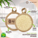 Premium Natural Egyptian Shower Loofah Sponge and Facial Loofahs, Large Exfoliating Shower Loofa Body Scrubbers Buff Away Dead Skin for Smoother, More Radiant Appearance (3 lufa Pack) ALMOONI
