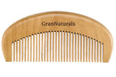 GranNaturals Wooden Comb Hair + Beard Detangler for Women and Men - Natural Anti Static Wood for Detangling and Styling Wet or Dry Curly, Thick, Wavy, or Straight Hair - Small Pocket Sized GranNaturals