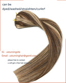 22In 8A Grade Clip In hair Extensions ombre Chocolate Brown to Dark Blonde Double Drawn Silky Long Straight Human Hair 100% Remy Human Hair Salon Quality For Women 70g7PCS((22In