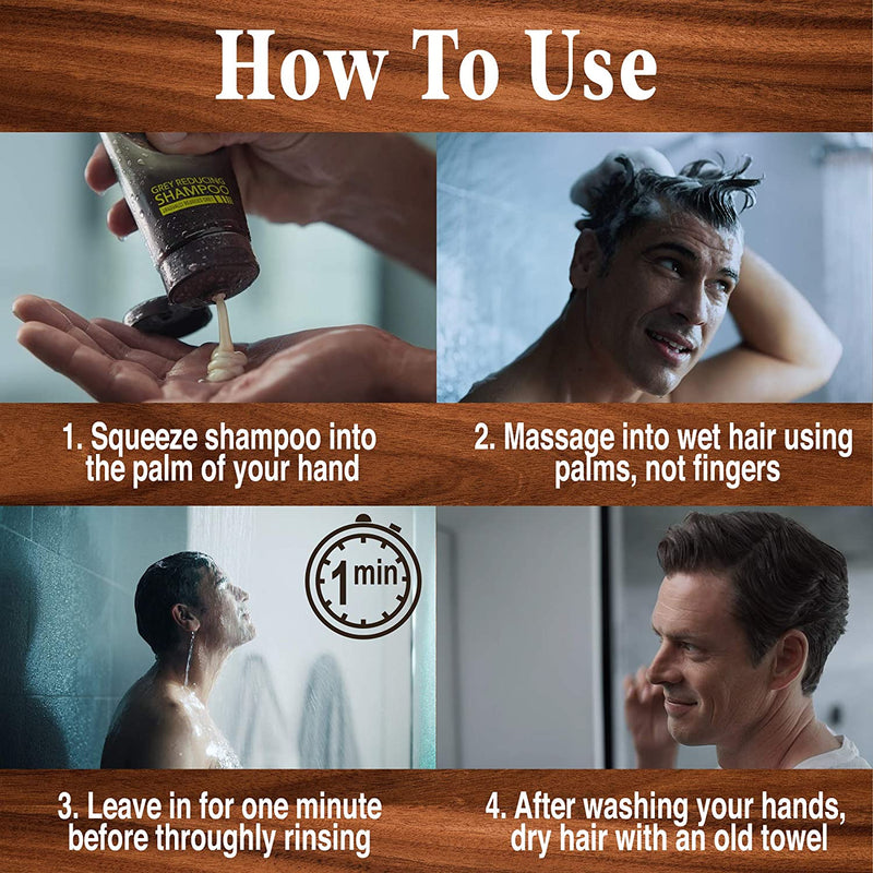 Just For Men Control GX Grey Reducing 2-in-1 Shampoo and Conditioner, Gradually Colors Hair, Gently Cleans & Revitalizes, With Hemp Oil and Arginine for Stronger & Healthier Hair, 4 Fl Oz - Pack of 3 Just for Men
