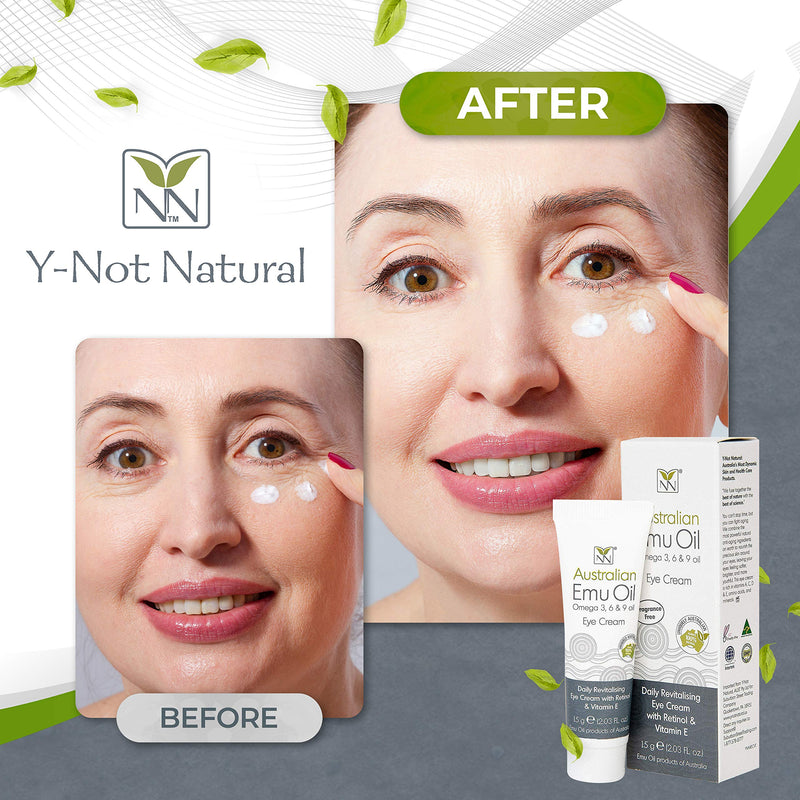 Y- Not Natural - Anti Aging Eye Cream with Australian Emu Oil, Retinol, and Vitamin E YNN Y-Not-Natural