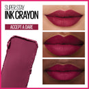 Maybelline SuperStay Ink Crayon Matte Longwear Lipstick With Built-in Sharpener, Accept A Dare, 0.04 Ounce Maybelline New York
