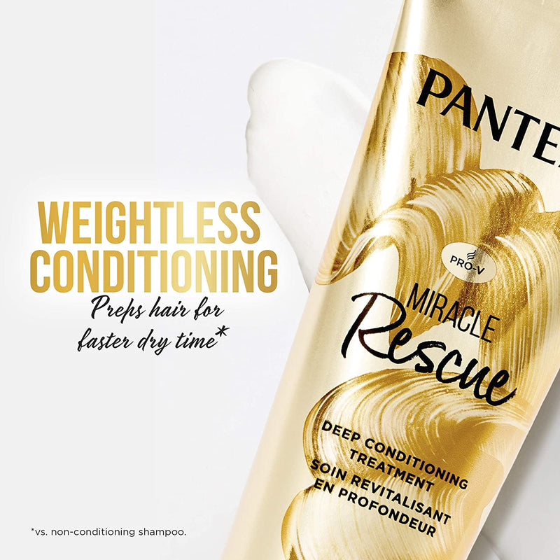Pantene Hair Mask, Miracle Rescue Deep Conditioning Treatment, Hydrate Dry Hair, Twin Pack, 8 Oz Each Pantene