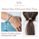 By Lilla Halo Elastic Hair Ties and Bracelets | Set of Two Hair Tie-Bracelets | Hair Accessories for Women | No Crease Hair Ties & Women’s Bracelets | Gold (Silver/Navy) By Lilla