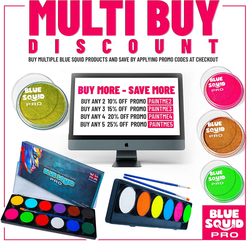 Blue Squid PRO Face Paint - Classic Red (90gm), Quality Professional Water Based Single Cake, Face & Body Makeup Supplies for Adults, Kids & SFX Blue Squid Store