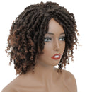6" Black Short Dreadlock Wigs Braided Wigs for Black Women Kinky Twist Braiding Hair Faux Locs Crochet Hair Costume Cosplay Wigs Low Temperature Synthetic Fiber 200g(Brown) N/P